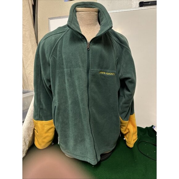 Columbia Oregan Ducks Full Zip Removable Inner Fleece Jacket Green Men’s Lg - Picture 10 of 16
